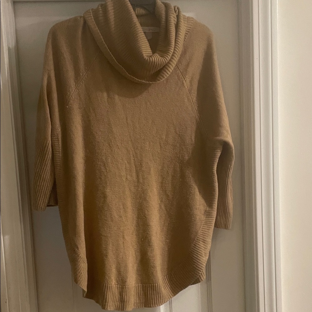 dressbarn Tan Cowl Neck Sweater